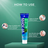 VI-JOHN Mint & Marine | Best Shaving Cream For Sensitive Skin | Dermatologically Tested | enriched with Vitamin E & Tea Tree Oil-124g